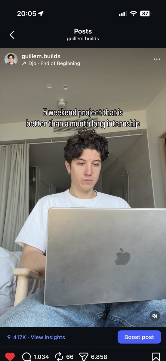 Instagram post with 417K views