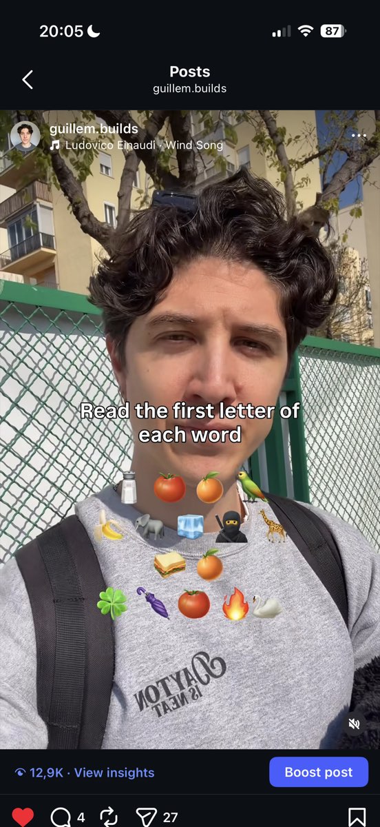 Instagram post with 12.9K views